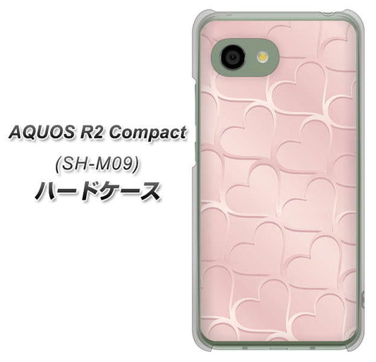 アクオス R2 コンパクト SH-M09 高画質仕上げ 背面印刷 ハードケース【1340 かくれハート（ローズピンク）】