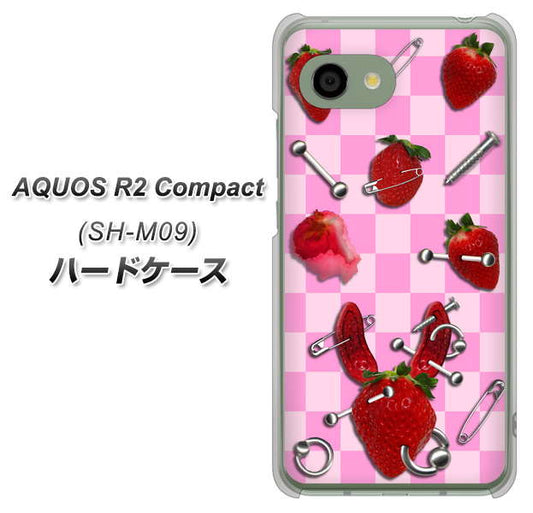 アクオス R2 コンパクト SH-M09 高画質仕上げ 背面印刷 ハードケース【AG832 苺パンク（ピンク）】