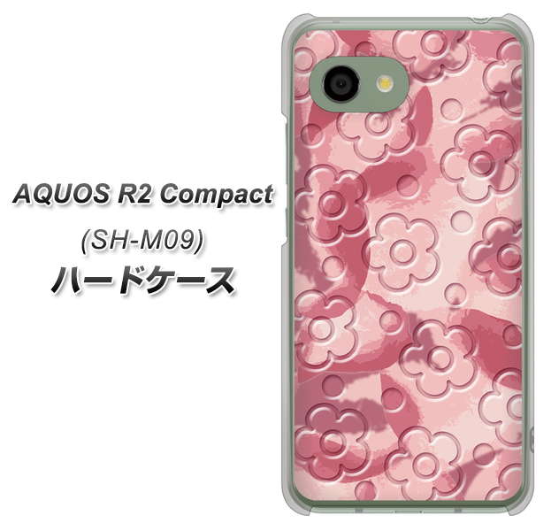 アクオス R2 コンパクト SH-M09 高画質仕上げ 背面印刷 ハードケース【SC846 フラワーヴェルニ花ピンク（ローズヴェルール）】