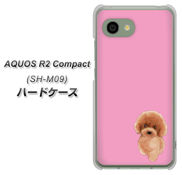 アクオス R2 コンパクト SH-M09 高画質仕上げ 背面印刷 ハードケース【YJ049 トイプードルレッド（ピンク）】