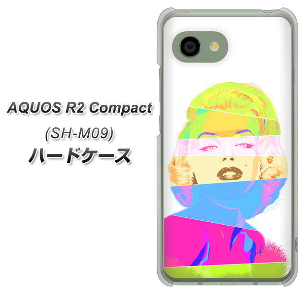 アクオス R2 コンパクト SH-M09 高画質仕上げ 背面印刷 ハードケース【YJ208 マリリンモンローデザイン（A）】