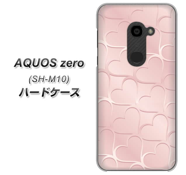 simフリー アクオスゼロ SH-M10 高画質仕上げ 背面印刷 ハードケース【1340 かくれハート（ローズピンク）】