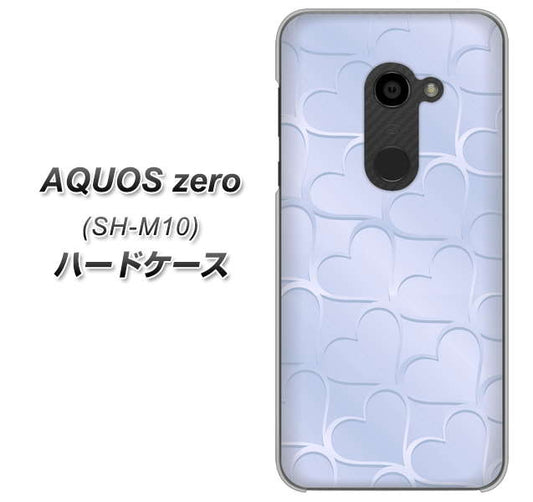 simフリー アクオスゼロ SH-M10 高画質仕上げ 背面印刷 ハードケース【1341 かくれハート（ライトブルー）】