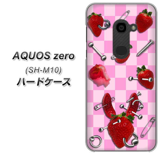 simフリー アクオスゼロ SH-M10 高画質仕上げ 背面印刷 ハードケース【AG832 苺パンク（ピンク）】