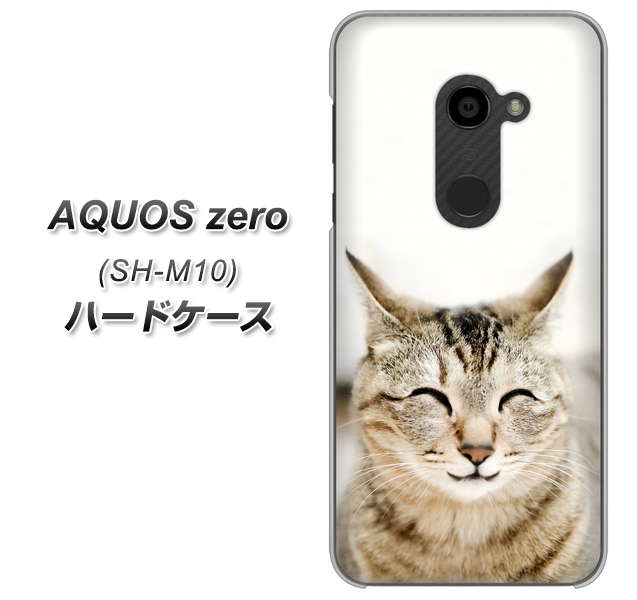 simフリー アクオスゼロ SH-M10 高画質仕上げ 背面印刷 ハードケース【VA801 笑福ねこ】