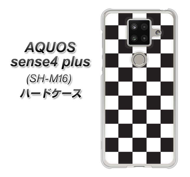 楽天モバイル アクオスセンス4 プラス SH-M16 高画質仕上げ 背面印刷 ハードケース【151 フラッグチェック】