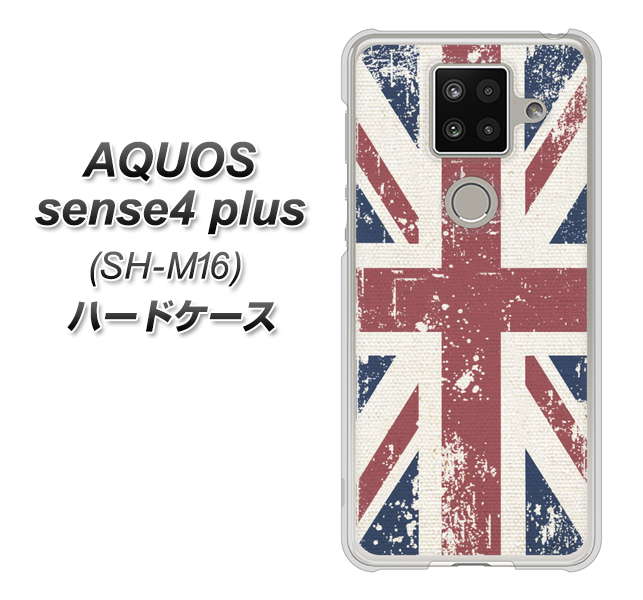楽天モバイル アクオスセンス4 プラス SH-M16 高画質仕上げ 背面印刷 ハードケース【506 ユニオンジャック ビンテージ】