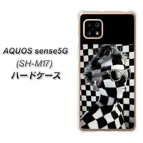 SIMフリー アクオスセンス5G SH-M17 高画質仕上げ 背面印刷 ハードケース【357 bk&wh】