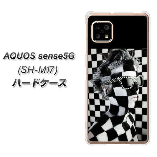 SIMフリー アクオスセンス5G SH-M17 高画質仕上げ 背面印刷 ハードケース【357 bk&wh】