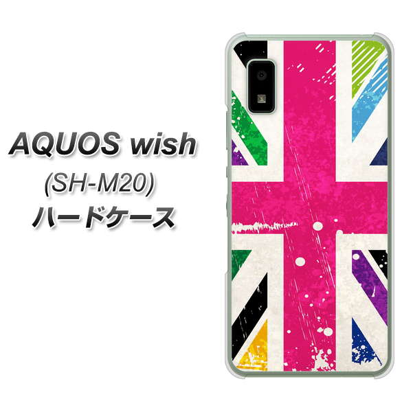 AQUOS wish SH-M20 高画質仕上げ 背面印刷 ハードケース【SC806 ユニオンジャック ピンクビンテージ】