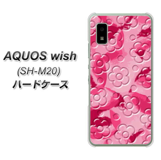 AQUOS wish SH-M20 高画質仕上げ 背面印刷 ハードケース【SC847 フラワーヴェルニ花濃いピンク（ローズアンディアン）】