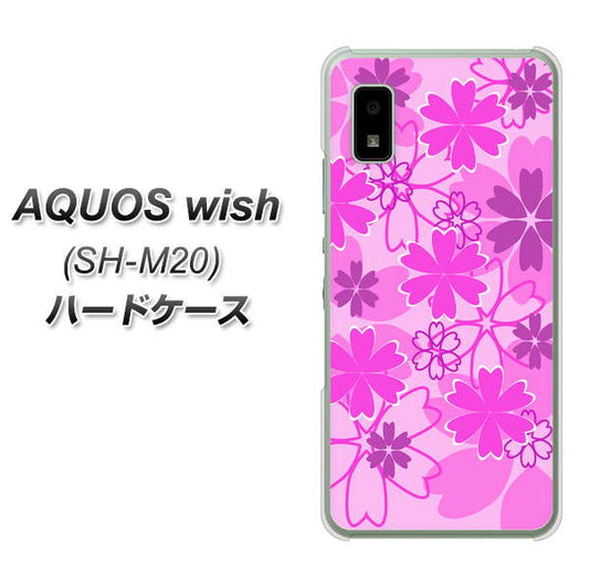AQUOS wish SH-M20 高画質仕上げ 背面印刷 ハードケース【VA961 重なり合う花 ピンク】