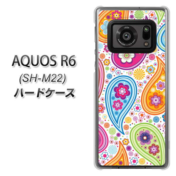 SIMフリー アクオスR6 SH-M22 高画質仕上げ 背面印刷 ハードケース【378 カラフルペイズリー】