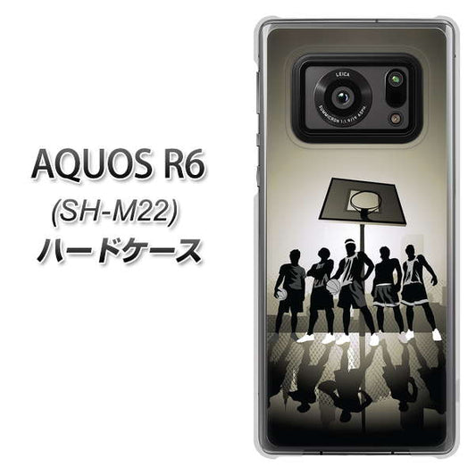 SIMフリー アクオスR6 SH-M22 高画質仕上げ 背面印刷 ハードケース【389 クールバスケ】