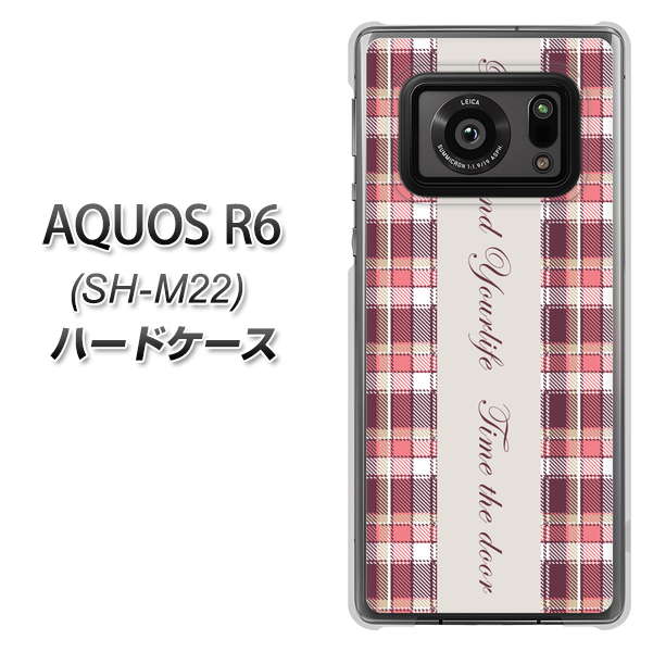 SIMフリー アクオスR6 SH-M22 高画質仕上げ 背面印刷 ハードケース【518 チェック柄besuty】