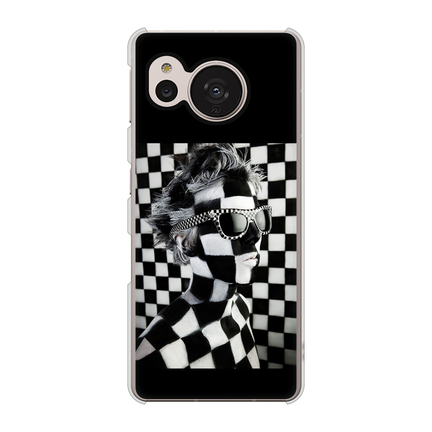 AQUOS sense7 SH-M24 楽天モバイル 高画質仕上げ 背面印刷 ハードケース【357 bk&wh】