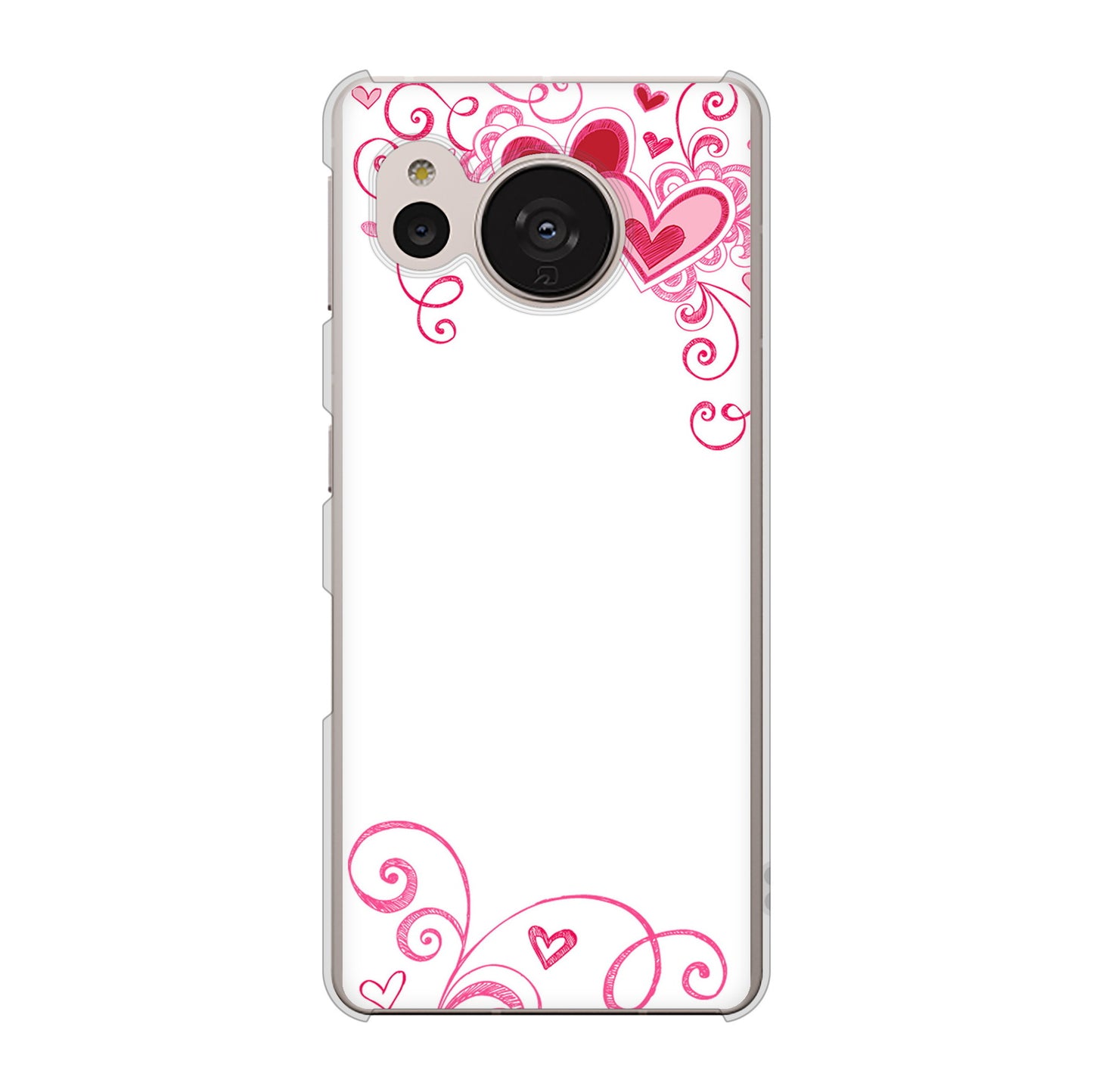 AQUOS sense7 SH-M24 楽天モバイル 高画質仕上げ 背面印刷 ハードケース【365 ハートフレーム】