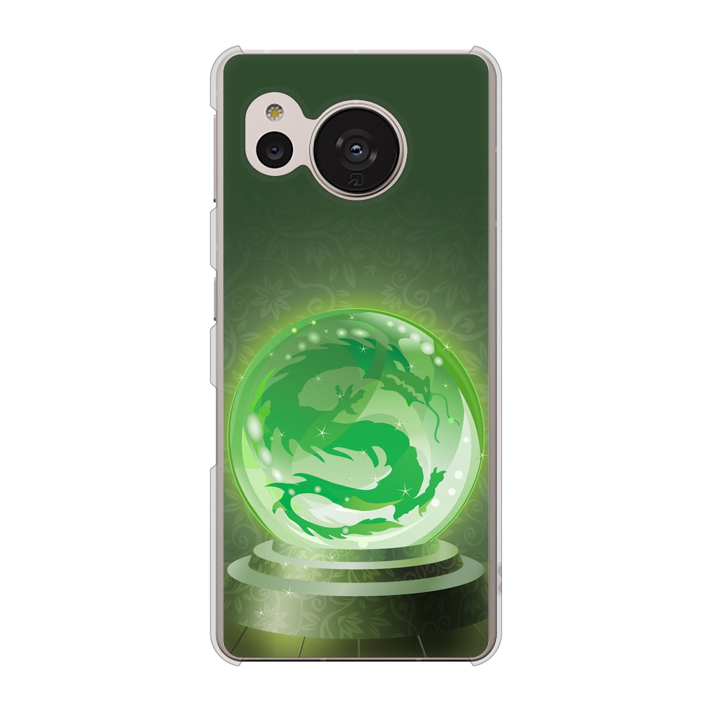 AQUOS sense7 SH-M24 楽天モバイル 高画質仕上げ 背面印刷 ハードケース【439 水晶に浮かぶ龍】