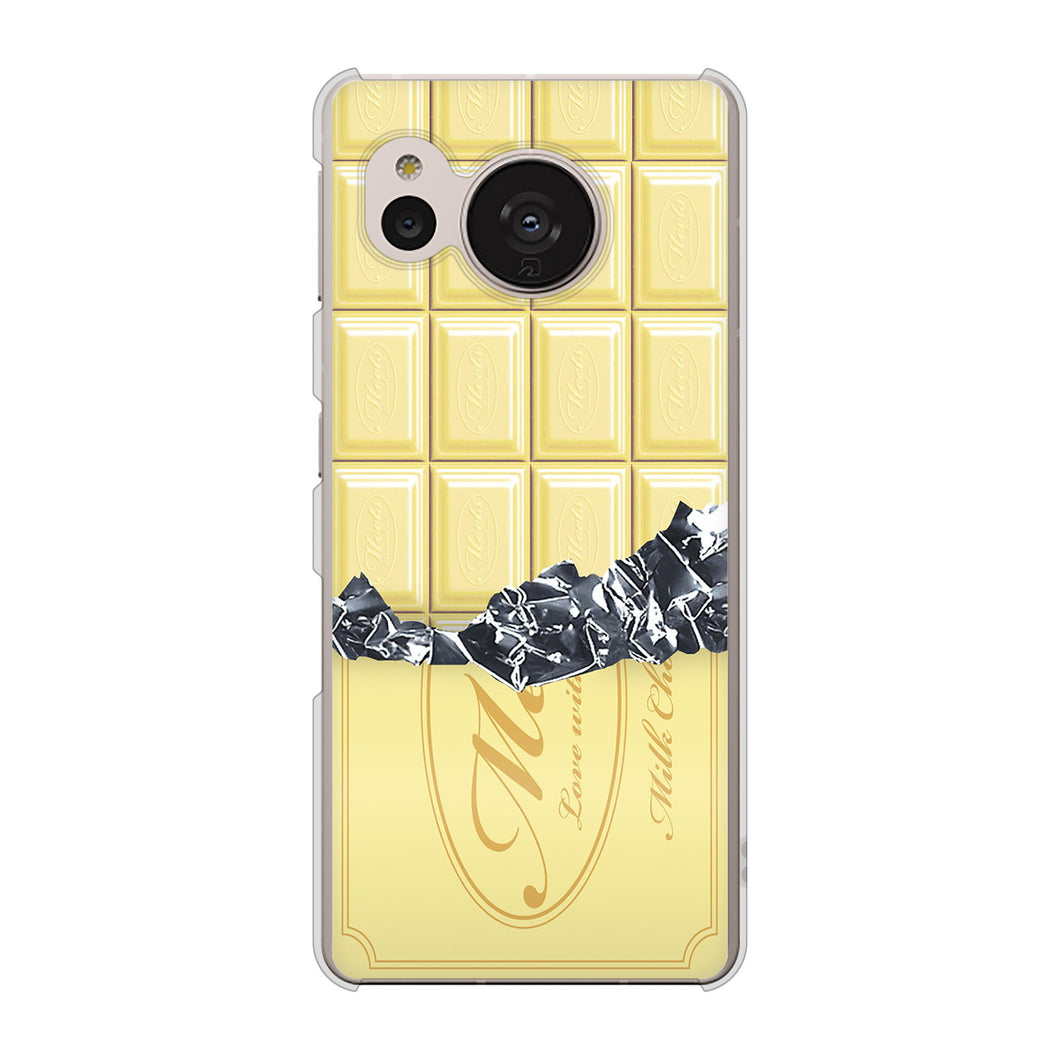 AQUOS sense7 SH-M24 楽天モバイル 高画質仕上げ 背面印刷 ハードケース【553 板チョコ?ホワイト】