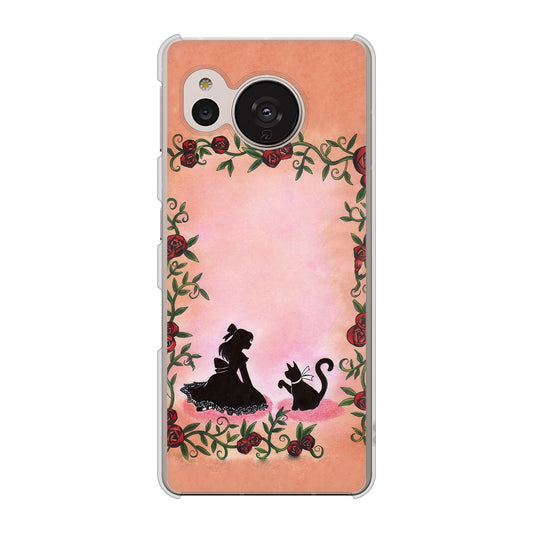 AQUOS sense7 SH-M24 楽天モバイル 高画質仕上げ 背面印刷 ハードケース【1096 お姫様とネコ（カラー）】