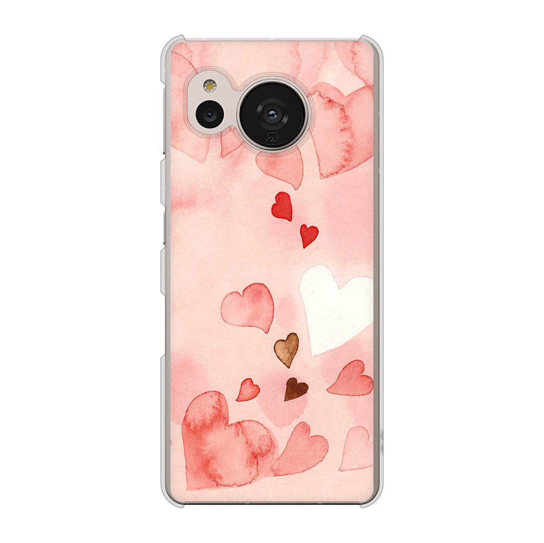 AQUOS sense7 SH-M24 楽天モバイル 高画質仕上げ 背面印刷 ハードケース【1125 ハートの和紙】