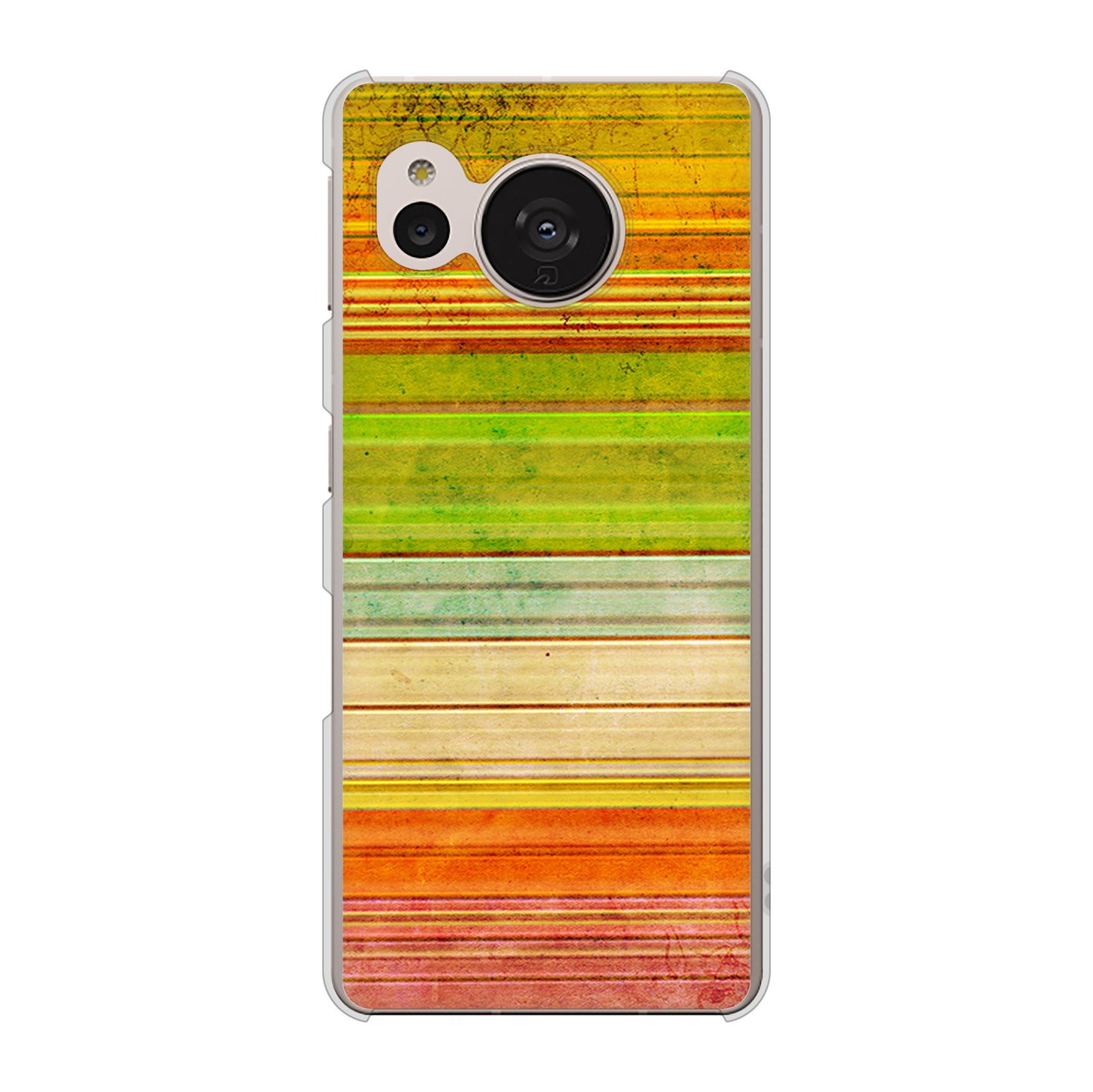 AQUOS sense7 SH-M24 楽天モバイル 高画質仕上げ 背面印刷 ハードケース【1324 ビンテージボーダー（色彩）】