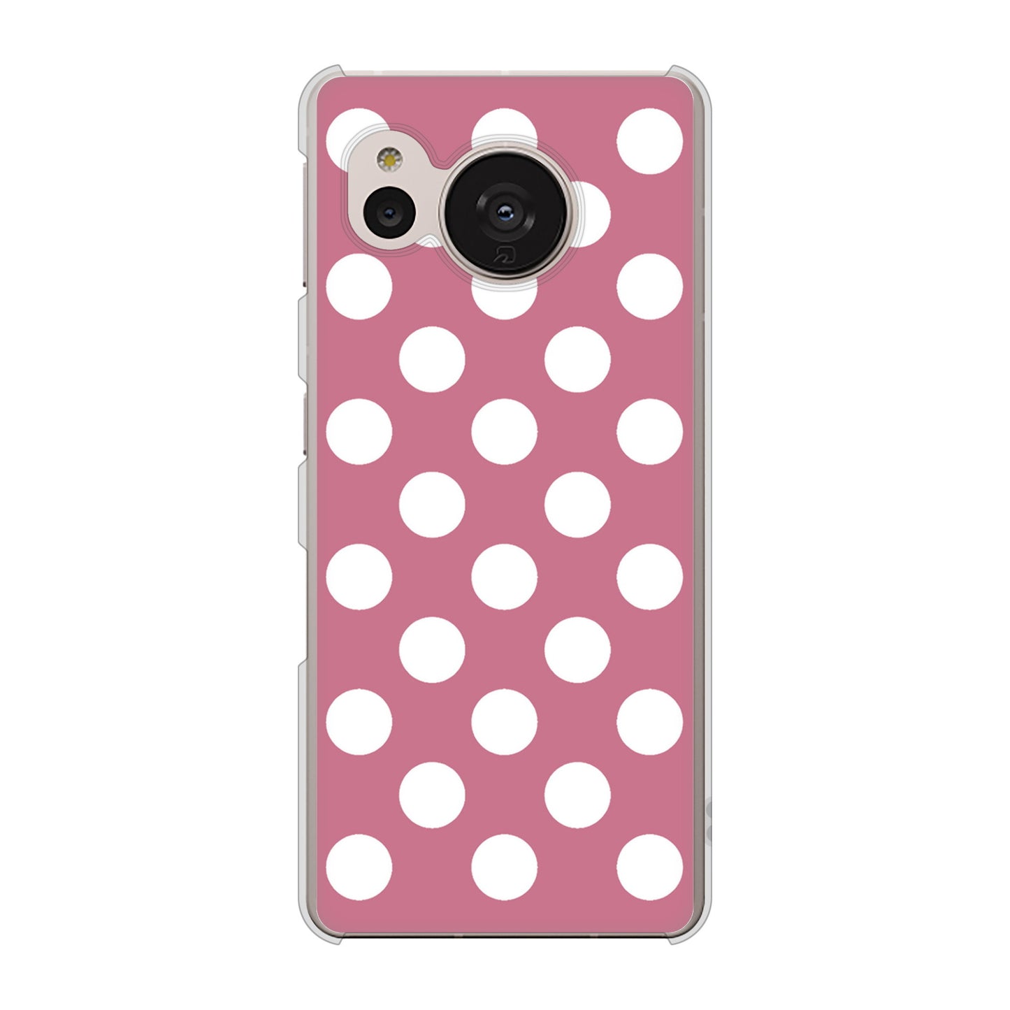 AQUOS sense7 SH-M24 楽天モバイル 高画質仕上げ 背面印刷 ハードケース【1355 シンプルビッグ白薄ピンク】