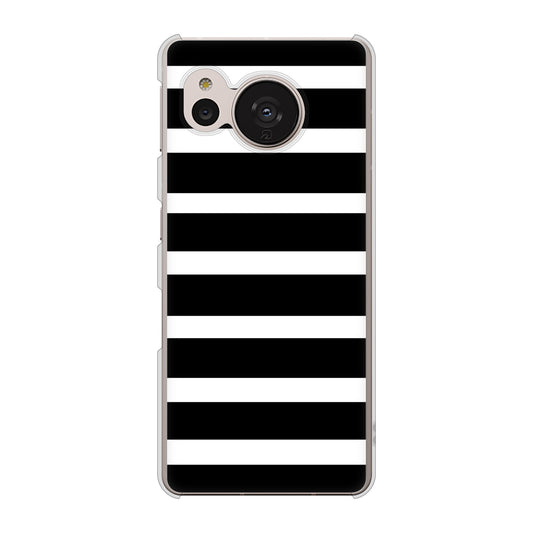 AQUOS sense7 SH-M24 楽天モバイル 高画質仕上げ 背面印刷 ハードケース【EK879 ボーダーブラック（L）】