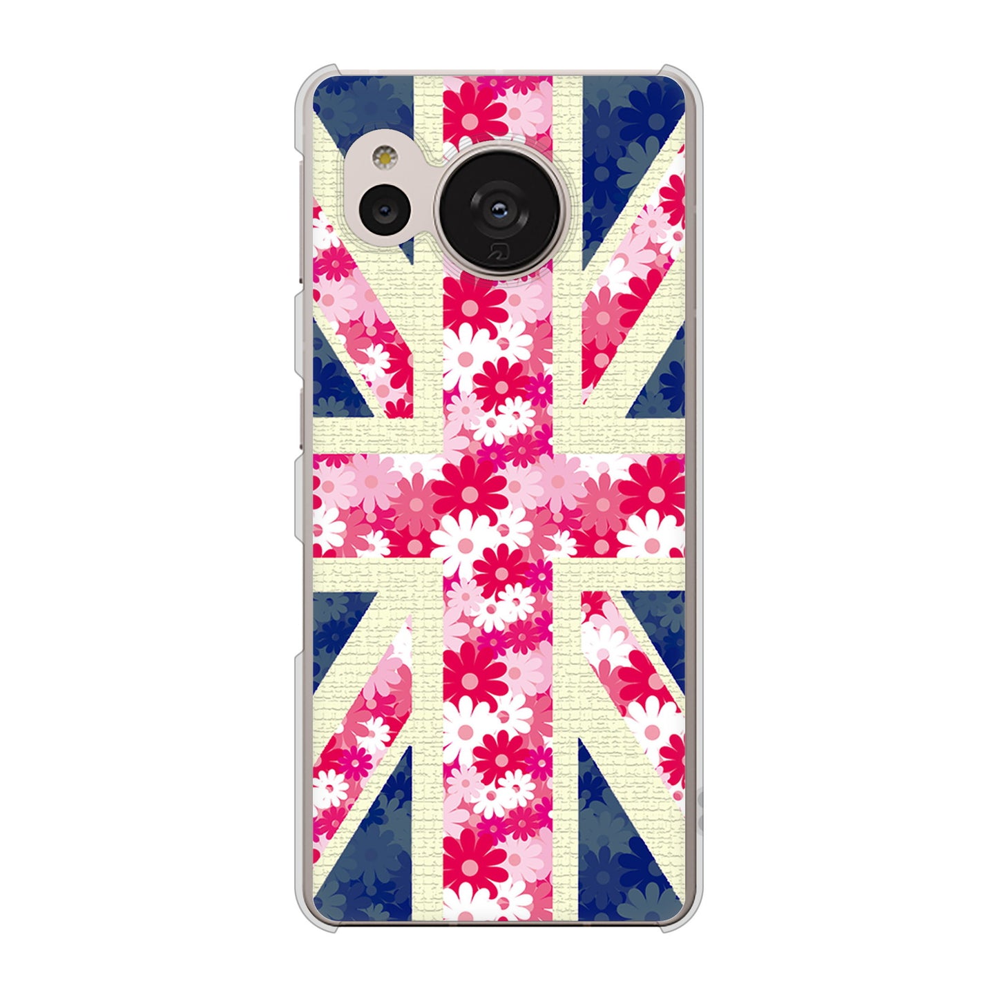AQUOS sense7 SH-M24 楽天モバイル 高画質仕上げ 背面印刷 ハードケース【EK894 ユニオンジャックフラワー】