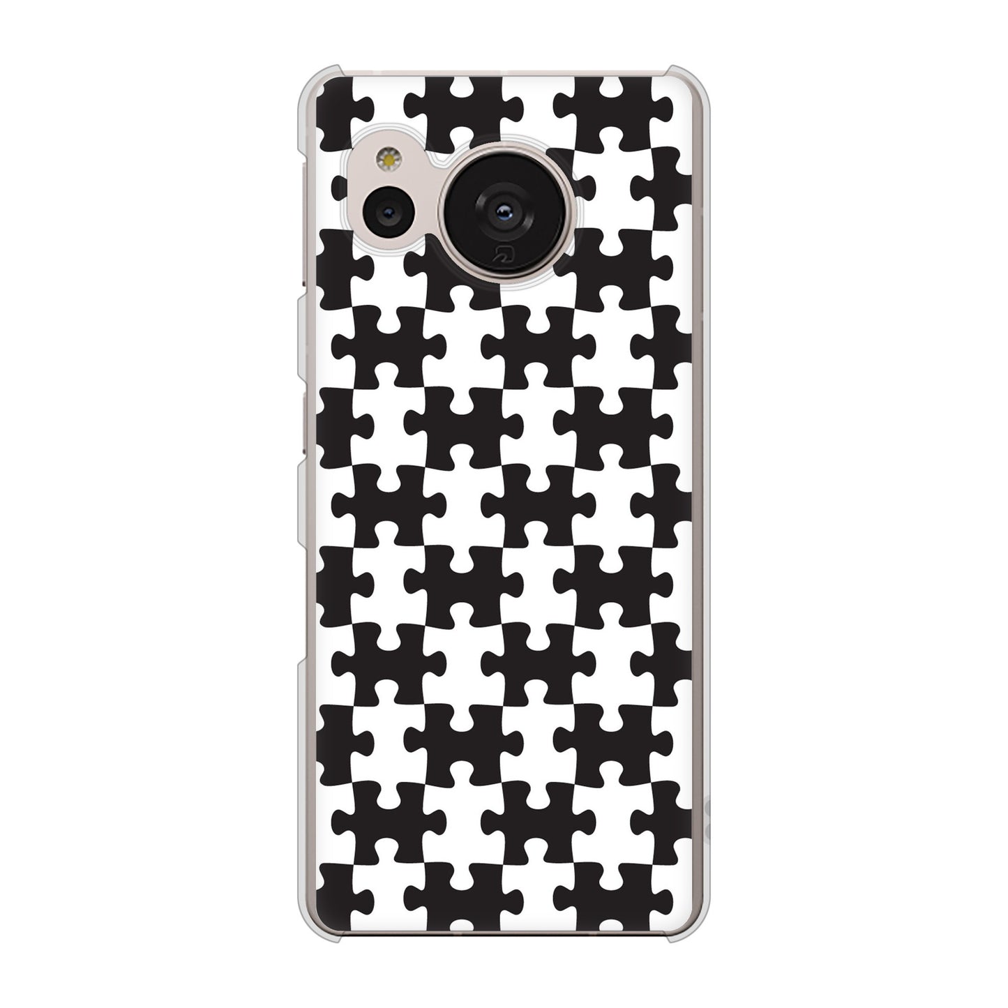 AQUOS sense7 SH-M24 楽天モバイル 高画質仕上げ 背面印刷 ハードケース【IB903 ジグソーパズル_モノトーン】