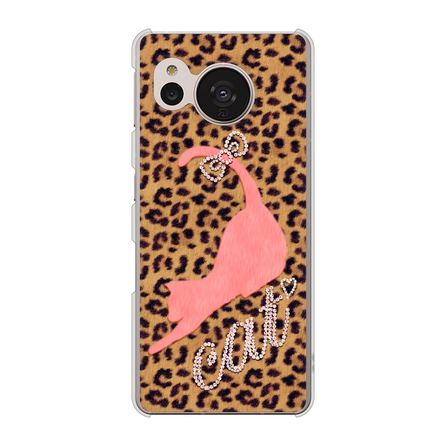 AQUOS sense7 SH-M24 楽天モバイル 高画質仕上げ 背面印刷 ハードケース【KG801 キャットレオパード（ブラウン）】