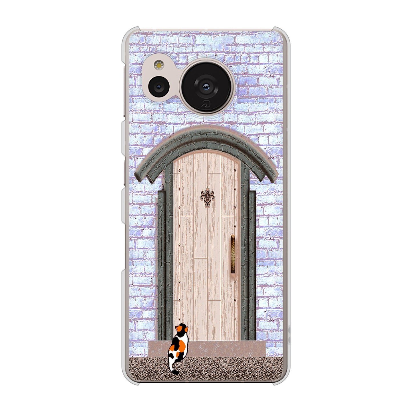 AQUOS sense7 SH-M24 楽天モバイル 高画質仕上げ 背面印刷 ハードケース【YA952 石ドア02 素材クリア】