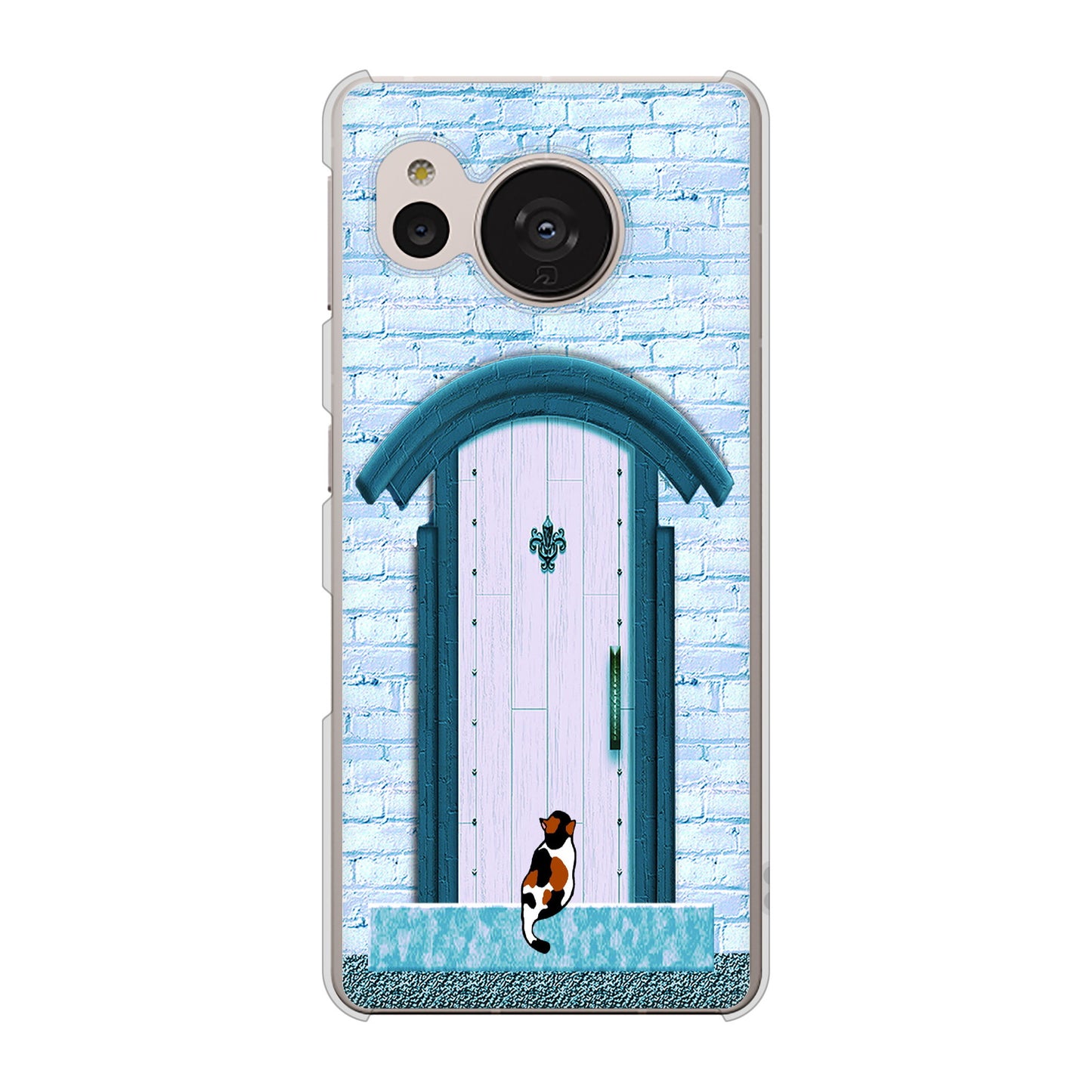 AQUOS sense7 SH-M24 楽天モバイル 高画質仕上げ 背面印刷 ハードケース【YA953 石ドア03 素材クリア】