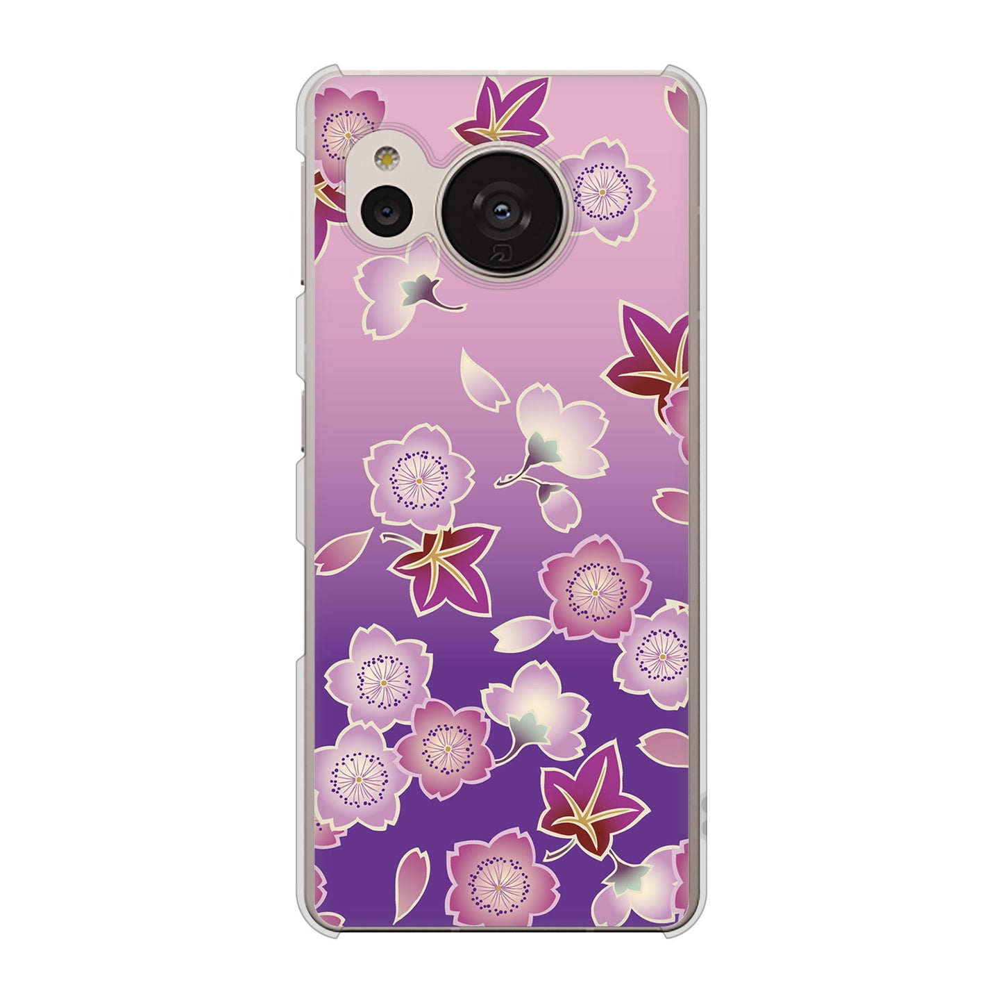 AQUOS sense7 SH-M24 楽天モバイル 高画質仕上げ 背面印刷 ハードケース【YJ324 和柄 桜 もみじ】