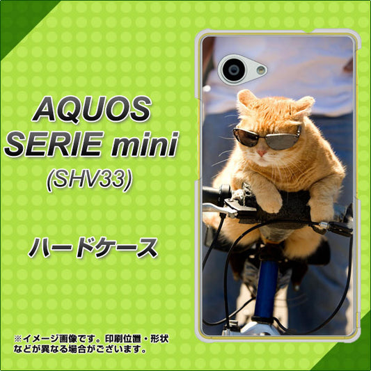 au アクオス セリエ ミニ SHV33 高画質仕上げ 背面印刷 ハードケース【595 にゃんとサイクル】