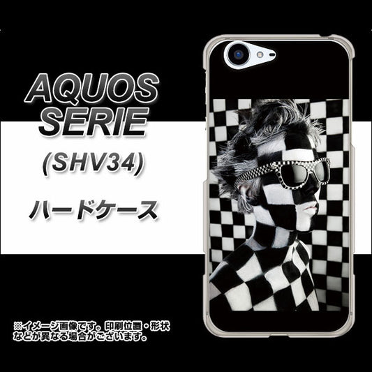 au アクオス セリエ SHV34 高画質仕上げ 背面印刷 ハードケース【357 bk&wh】