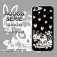 au アクオス セリエ SHV34 高画質仕上げ 背面印刷 ハードケース【AG837 苺兎（黒）】