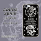 au アクオス セリエ SHV34 高画質仕上げ 背面印刷 ハードケース【AG839 苺風雷神（黒）】