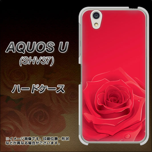 au アクオス U SHV37 高画質仕上げ 背面印刷 ハードケース【395 赤いバラ】
