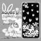 au アクオス U SHV37 高画質仕上げ 背面印刷 ハードケース【AG837 苺兎（黒）】