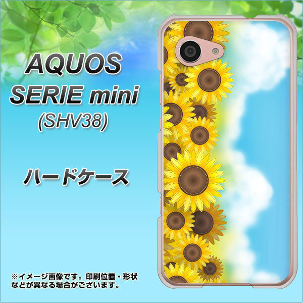 au アクオス セリエ ミニ SHV38 高画質仕上げ 背面印刷 ハードケース【148 ひまわり畑】