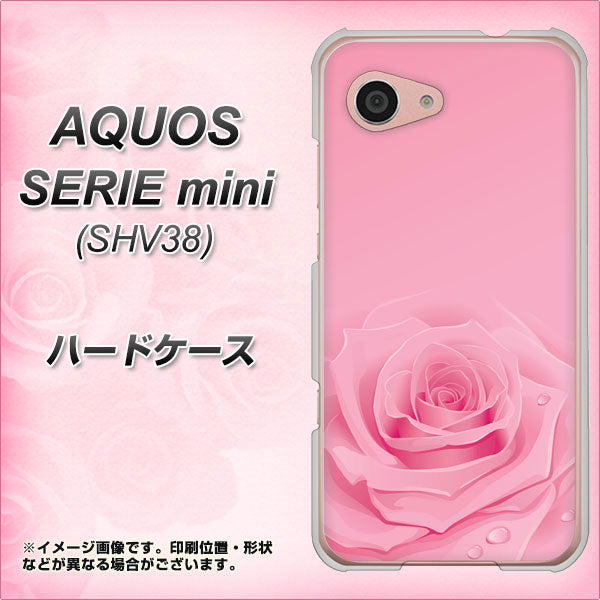 au アクオス セリエ ミニ SHV38 高画質仕上げ 背面印刷 ハードケース【401 ピンクのバラ】