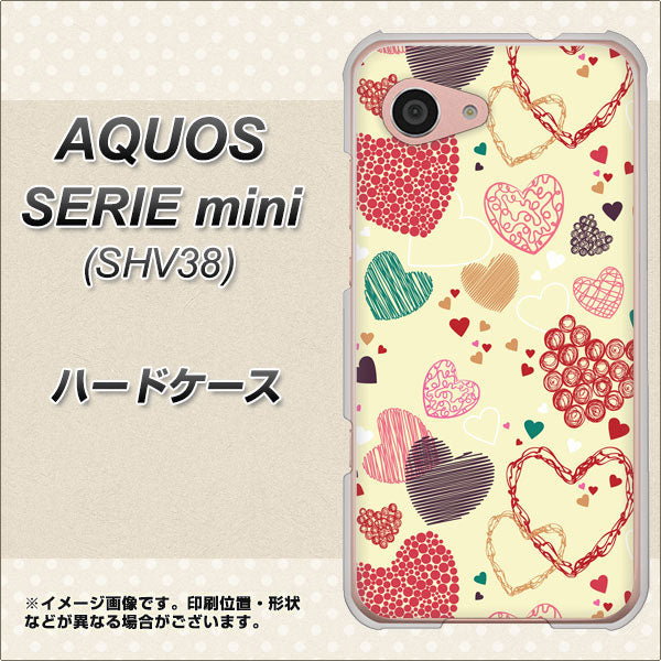au アクオス セリエ ミニ SHV38 高画質仕上げ 背面印刷 ハードケース【480 素朴なハート】