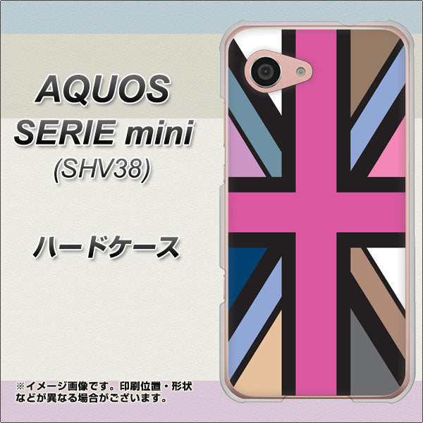 au アクオス セリエ ミニ SHV38 高画質仕上げ 背面印刷 ハードケース【507 ユニオンジャック デスカラー】