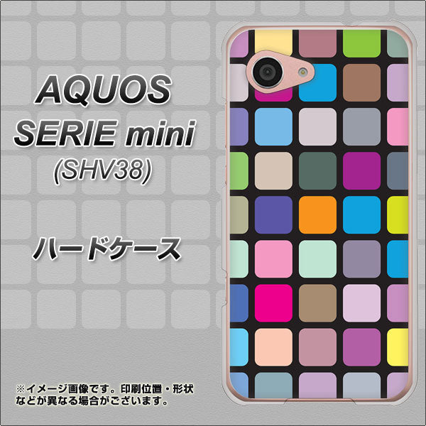 au アクオス セリエ ミニ SHV38 高画質仕上げ 背面印刷 ハードケース【509 カラースクエア】
