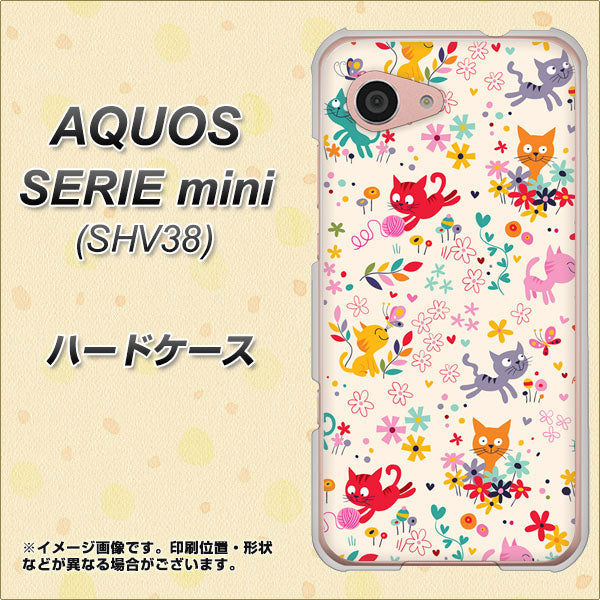 au アクオス セリエ ミニ SHV38 高画質仕上げ 背面印刷 ハードケース【693 ネコのあそび場】