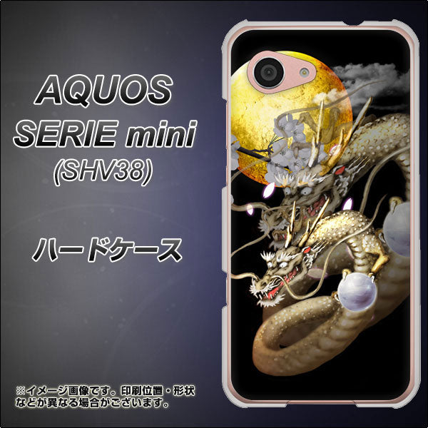 au アクオス セリエ ミニ SHV38 高画質仕上げ 背面印刷 ハードケース【1003 月と龍】