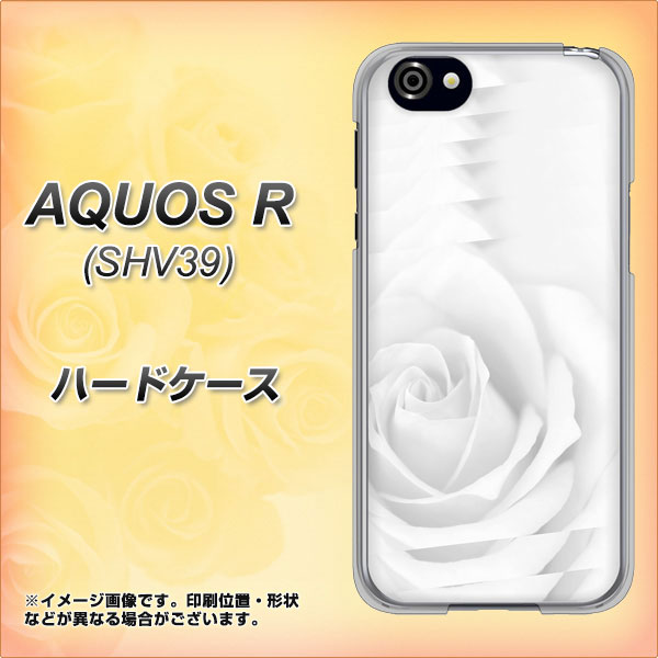 au アクオスR SHV39 高画質仕上げ 背面印刷 ハードケース【402 ホワイトＲｏｓｅ】