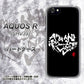 au アクオスR SHV39 高画質仕上げ 背面印刷 ハードケース【OE802 世界の言葉で「愛（ブラック）」のデザイン筆文字（書道家作品）】