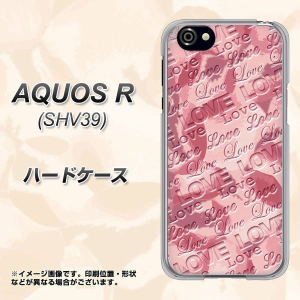 au アクオスR SHV39 高画質仕上げ 背面印刷 ハードケース【SC844 フラワーヴェルニLOVE（ローズヴェルール）】